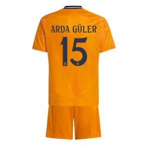 Real Madrid Arda Guler #15 Dětské Venkovní dres komplet 2024-25 Krátký Rukáv (+ trenýrky)